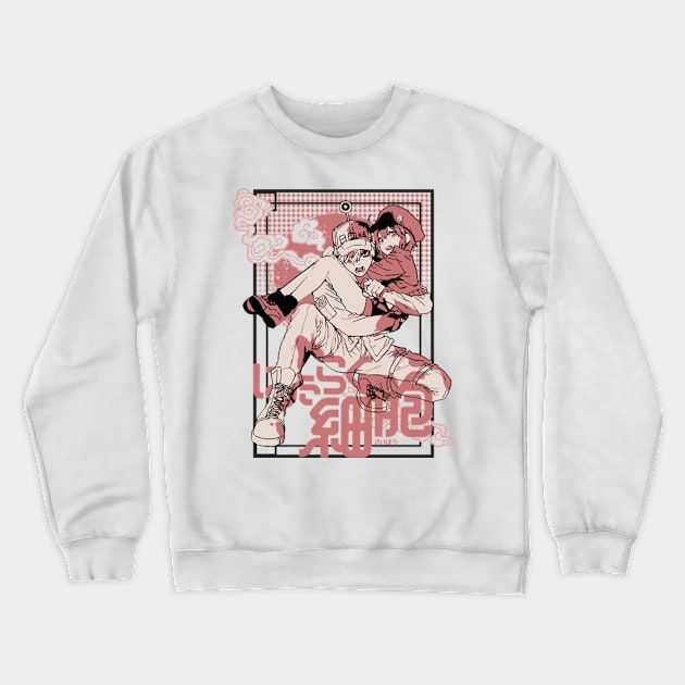 Hataraku Saibou Crewneck Sweatshirt by pedrsavan.art